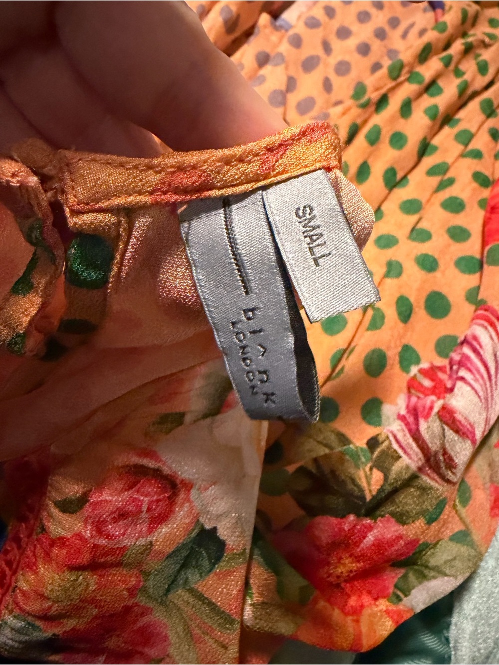 Anthropologie Bl^nk London Multicolor Chevron & Floral Blouse Small - Picture 5 of 5